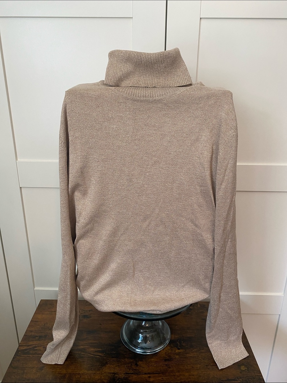 Calvin Klein Classic Gold sparkly Turtleneck Sweater